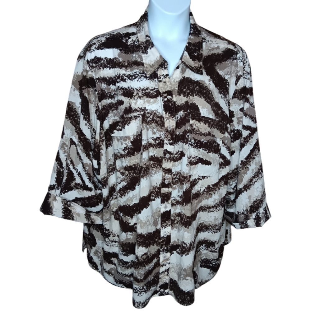 Maggie Barnes Silky Print Top 5X